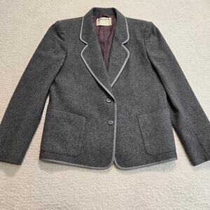 Vintage Jaeger 100% Wool Blazer Jacket UK Size 12 (US 8) Dark Academia